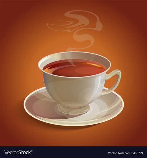 Isolated realistic white tea cup and saucer Vector Image