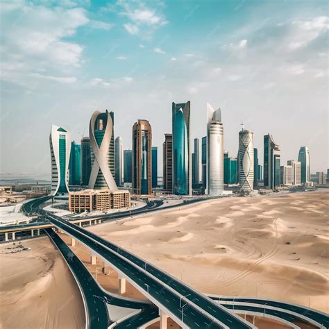 A panoramic view of Doha the capital of Qatar shows as an image