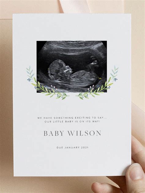 Printable Pregnancy Announcement Card We Re Pregnant Etsy