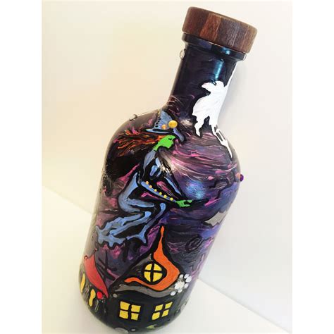 Hand Painted Tequila Bottle Acrylic Paint Halloween Inspired Bottle