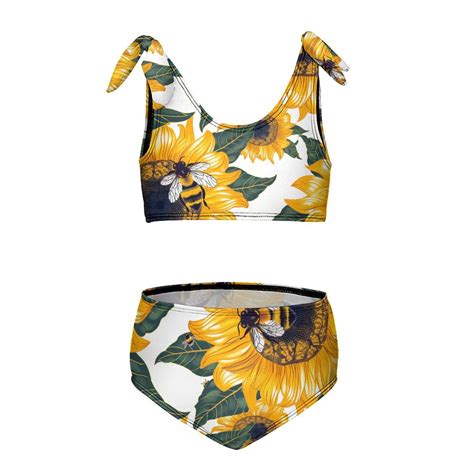 Bee Daisy Flower Girl S 2 Piece Bikini Set Beach Sport Swimsuit Swimwear 7 9Y120cm Walmart