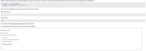 Solved Write A Program That Takes In A Positive Integer As Chegg