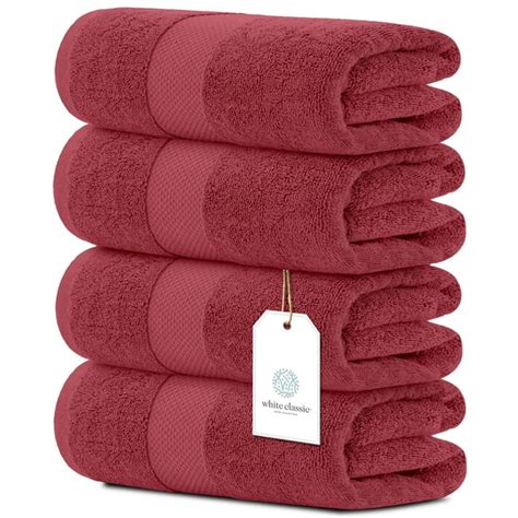 White Classic Luxury Bath Towels Large Pack Of 4 Hotel Quality