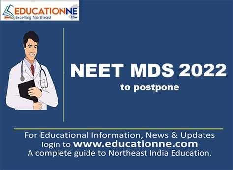 Neet Mds 2022 To Postpone By 4 6 Weeks Educationne