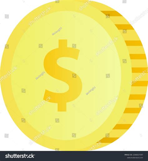 Gradient Icon Realistic Coin Clip Art Stock Vector Royalty Free