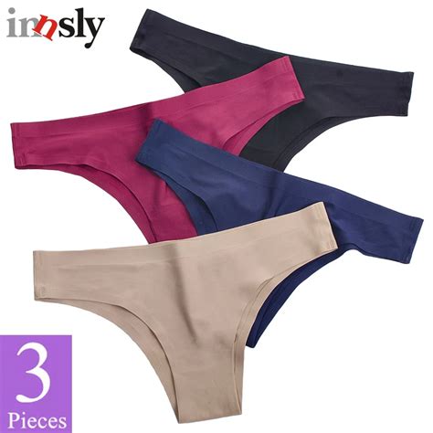 3 Pieces Set Panties Women Brazilian Underwear Ice Silk Seamless Low Rise Sexy Female Bikini