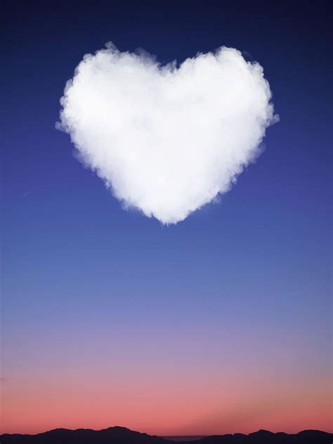 Heart Sky Cloud Horizon Afterglow Romantic Love Valentine S Day