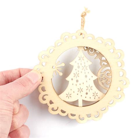 Unfinished Wood Laser Cut Christmas Tree Ornament Christmas Ornaments