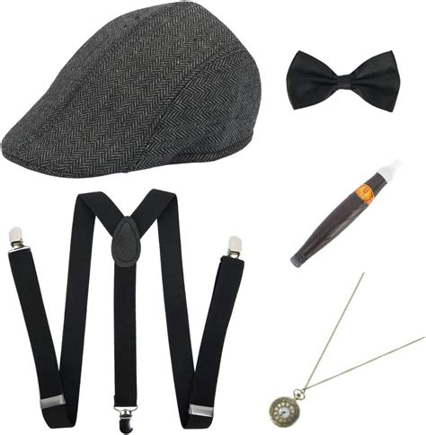 Feynman 1920s Mens Accessories 1920s Mafia Gangster Costume Set