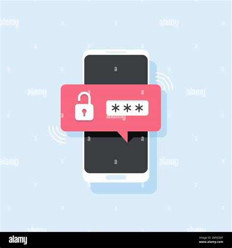 Mobile Phone Unlocked Notification Button And Password Field Vector Concept Of Smartphone