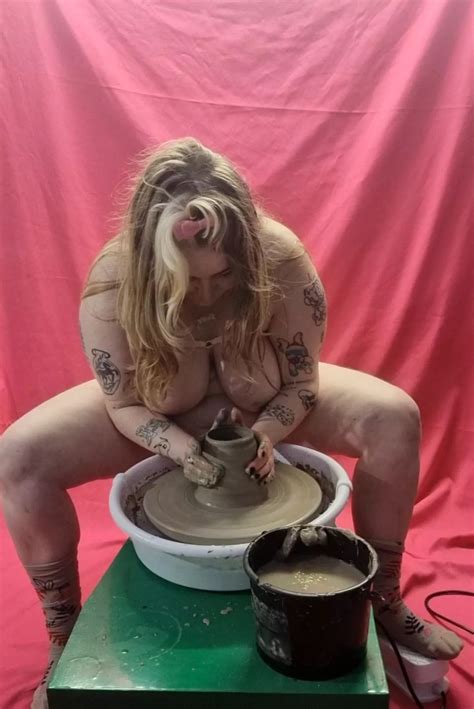 Topless On The Pottery Wheel Muddy And Messy Nudes By Your Claydaddy