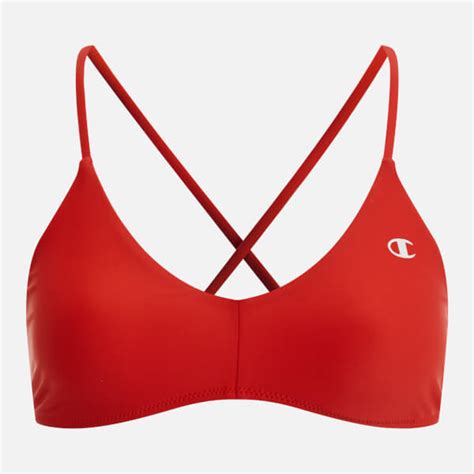 Champion Women S Cross Back Bikini Top Red Clothing Thehut