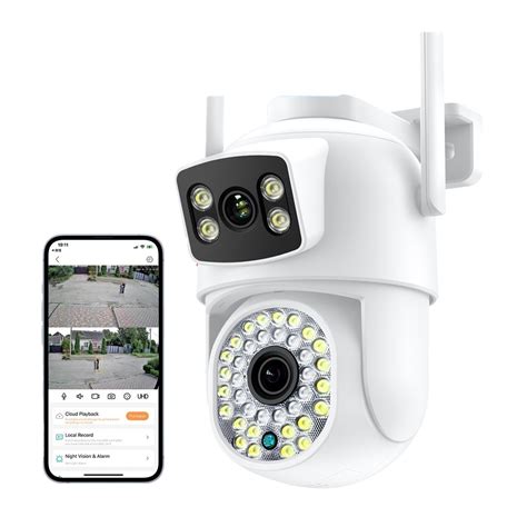 8mp 4k Camera Dual Lens Ai Human Detect Auto Tracking Outdoor Wireless