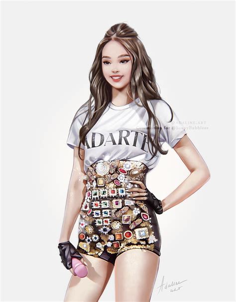 Jennie Adaline Art Kpop Feminino Ilustrações De Moda Blakpink