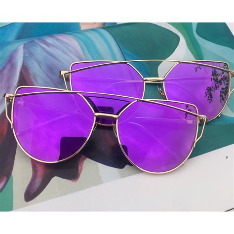 Purple Mirrored Sunglasses Óculos Estilosos Óculos De Sol Feminino