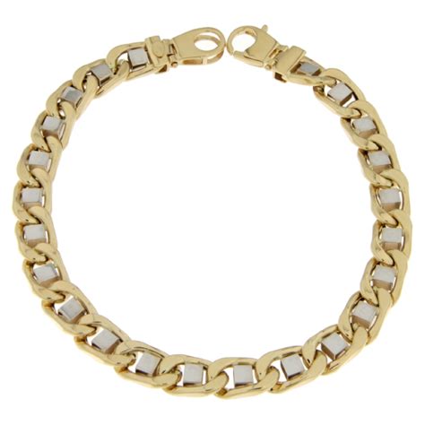 Bracciale Uomo Oro Giallo Bianco Gl Gioiellerialucchese It