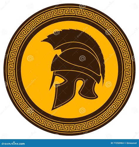 Greek Helmet Silhouette Seamless Pattern Vector Illustration