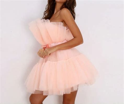 Nude Lush Tulle Dress Sleevless Mesh Party Dress Nude Tulle Birthday Dress Tutu Mini Dress