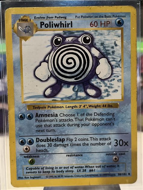 Pokémon TCG Poliwhirl Base Set 38 102 Regular Shadowless Uncommon MP eBay