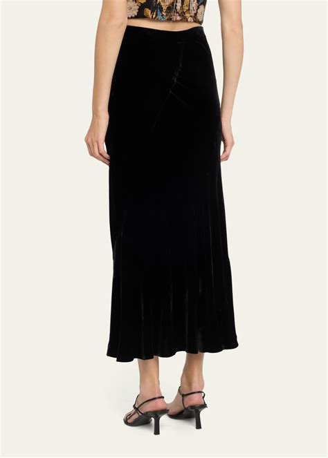 Cara Cara Naomi Silk Blend Velvet Midi Skirt Bergdorf Goodman