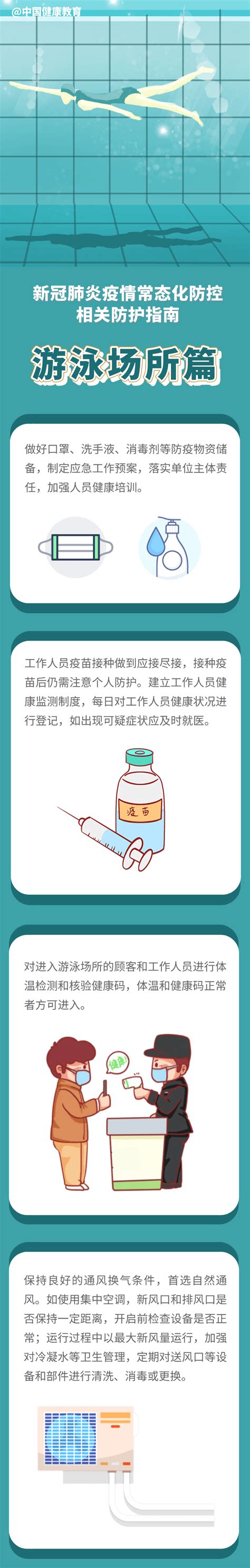 防疫科普丨新冠肺炎疫情常态化防控防护指南之游泳场所篇 Htt 教育 Gaxq