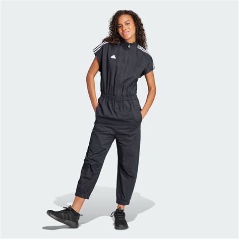 Adidas Womens Lifestyle Tiro Woven Loose Jumpsuit Black Adidas Us