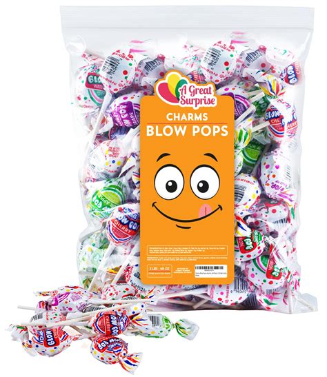 Buy Charms Blow Pops Assorted Flavors Bubble Gum Filled Pops 3 Lb Bulk Candy Party Candy