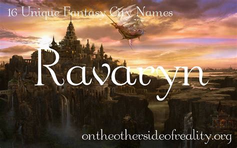 an image of a fantasy castle with the words ravaynn on it's side