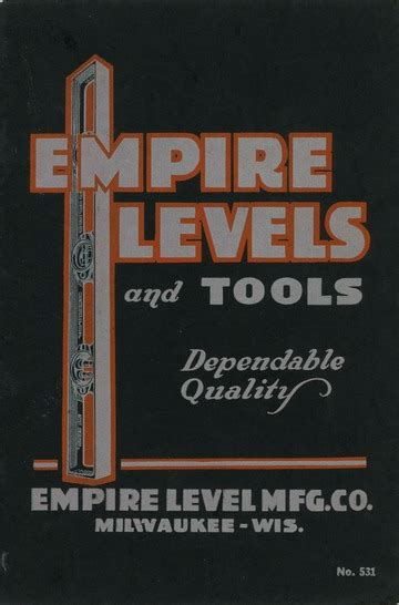 Empire Level and Tools : Catalog No. 531 : Empire Level Manufacturing ...