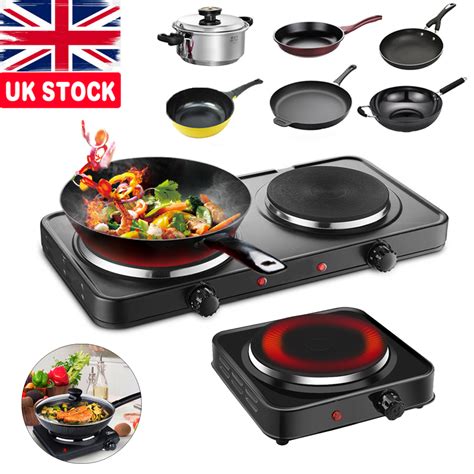 W Double Single Portable Electric Hot Plate Table Top Hob Kitchen Stove Ebay Uk