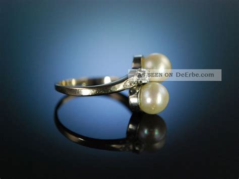 Exquisiter Ring Weiss Gold Akoya Zucht Perlen Brillanten M Nchen Um