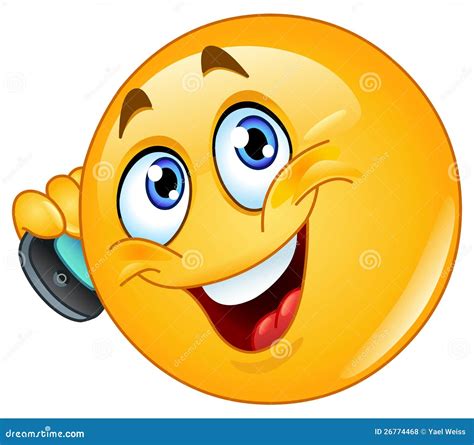 Emoticon With Cell Phone Stock Vector Illustration Of Laugh 26774468