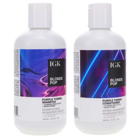 IGK Blonde Pop Purple Toning Shampoo Conditioner Set Pack Oz Each Frys Food Stores