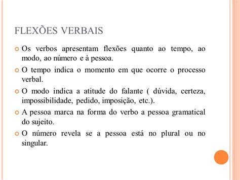 Frases Com Diferentes Flexões De Tempo Pessoa E Número