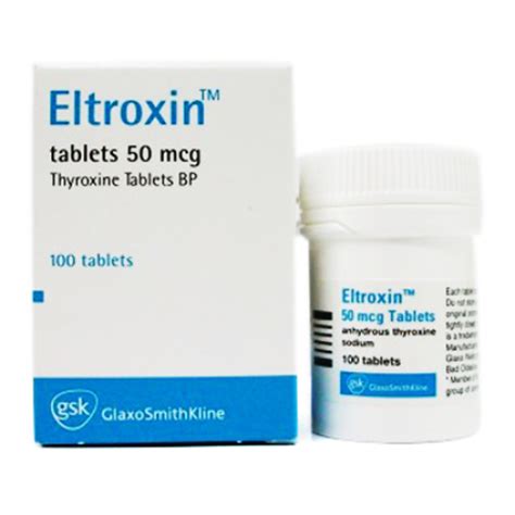 Eltroxin 50 Mcg Levothyroxine 100 Tablets