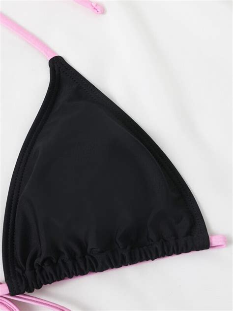 SHEIN SHEIN Swim Y2GLAM Skeleton Snake Print Halter Triangle Bikini Swimsuit With Cover Up