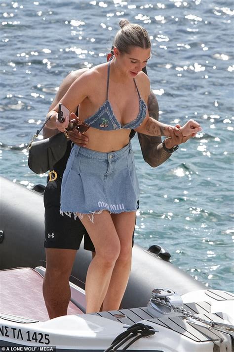 Helen Flanagan Puts On A Busty Display In A Denim Bikini Daily Mail Online
