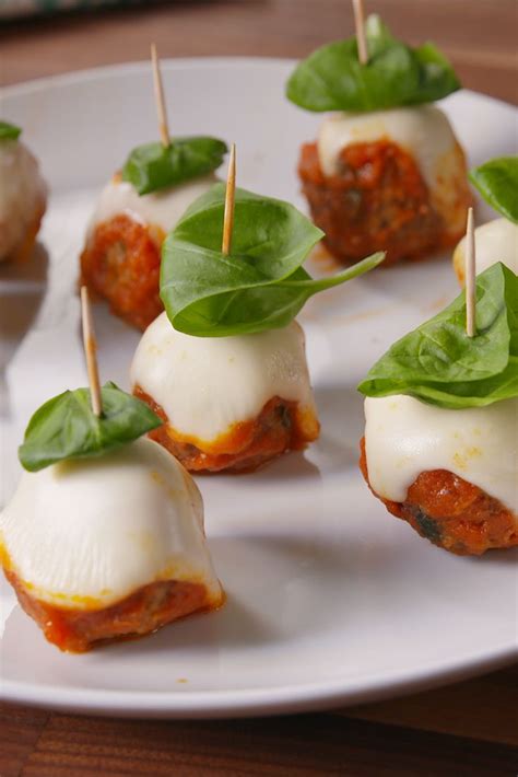 Meatball Parm Skewers Recipe Appetizers Snacks Appetizers For Party