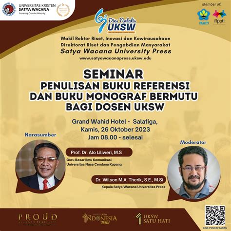 Seminar Penulisan Buku Referensi Dan Buku Monograf Bermutu Bagi Dosen Uksw