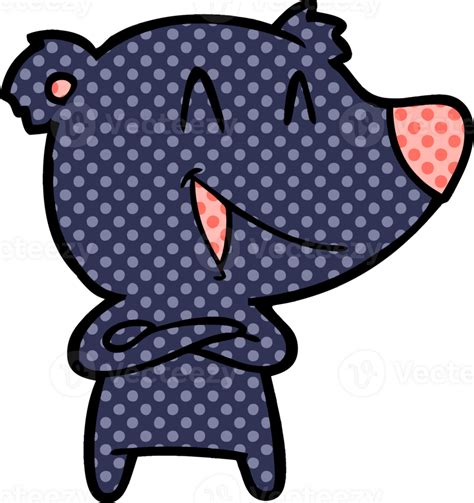 Laughing Bear With Crossed Arms Cartoon Drawing Png