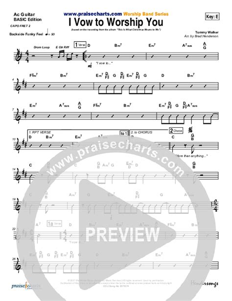 I Vow To Worship You Acoustic Guitar Sheet Music Pdf Tommy Walker Praisecharts