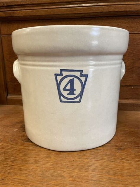 Pfaltzgraff USA 6 Canister Crock Keystone Yorktown 2 NO LID Blue