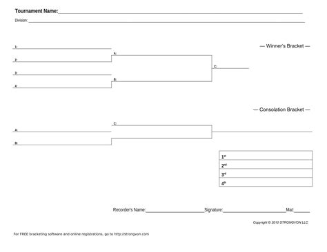 Free Printable Tournament Bracket Templates [6, 8, 10, 16 Teams] Excel
