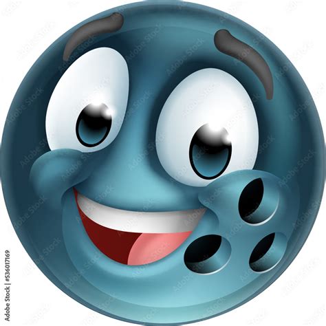 A bowling ball emoticon emoji cartoon face icon Stock Vector | Adobe Stock