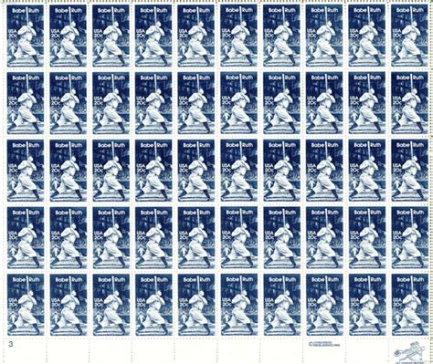 1983 Babe Ruth U S Postage Stamps Baseball Life