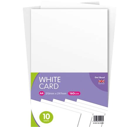 10pk A4 White Card Sheets 10s