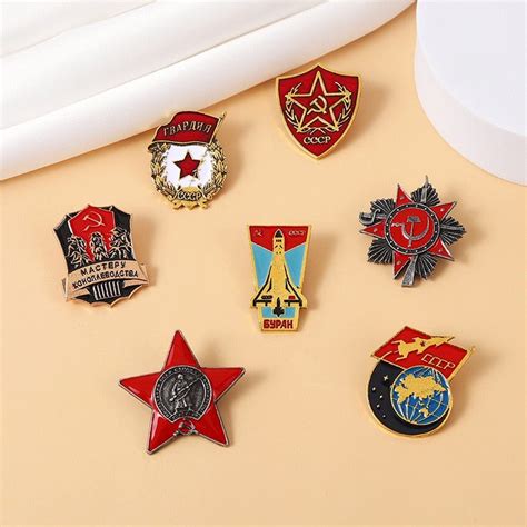 Cccp Soviet Union Communism Set Of 7 Enamel Pin Distinct Pins