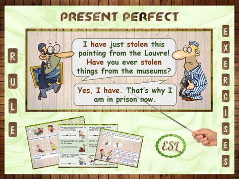 ESL Present Perfect Tense PowerPoint Rule Exercises Teaching