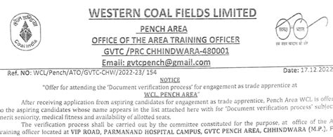 Western Coal Fields Limited Apprentice New Merit List 2022 Anil Sir ITI