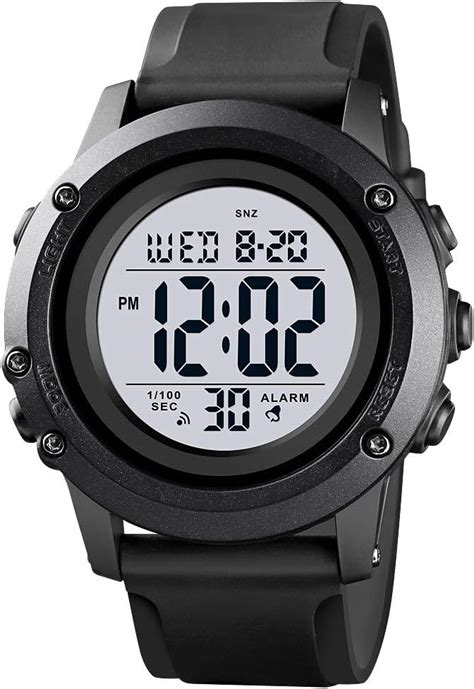 Relógio de pulso masculino digital esportivo grande com face à prova d ...